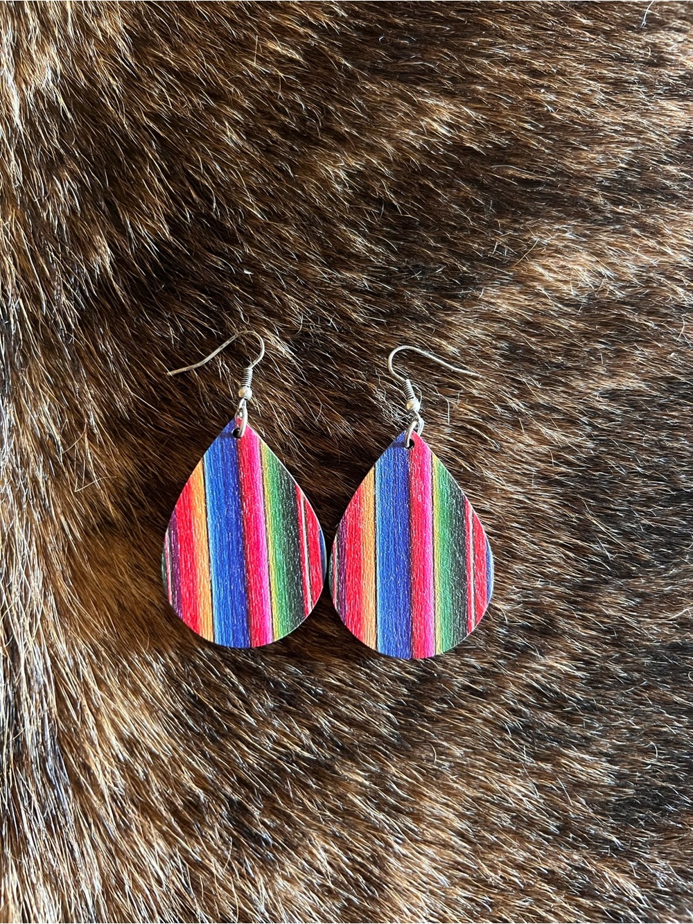 Colorful Striped Teardrop Earrings